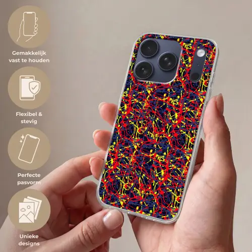 Waterverf - Rood - Geel Telefoonhoesje iPhone 17 Pro klein 878 -sfeer3_NL