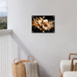 Bloemen - Goud - Graffiti - Zwart - Abstract tuinposter los doek klein -sfeer8