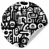 Symbolen - Abstract - Grafisch - Zwart Wandcirkel behangsticker klein -3d