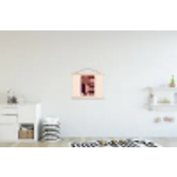 Geometrisch - Cirkels - Rood textielposter latten blank klein -kinderkamer