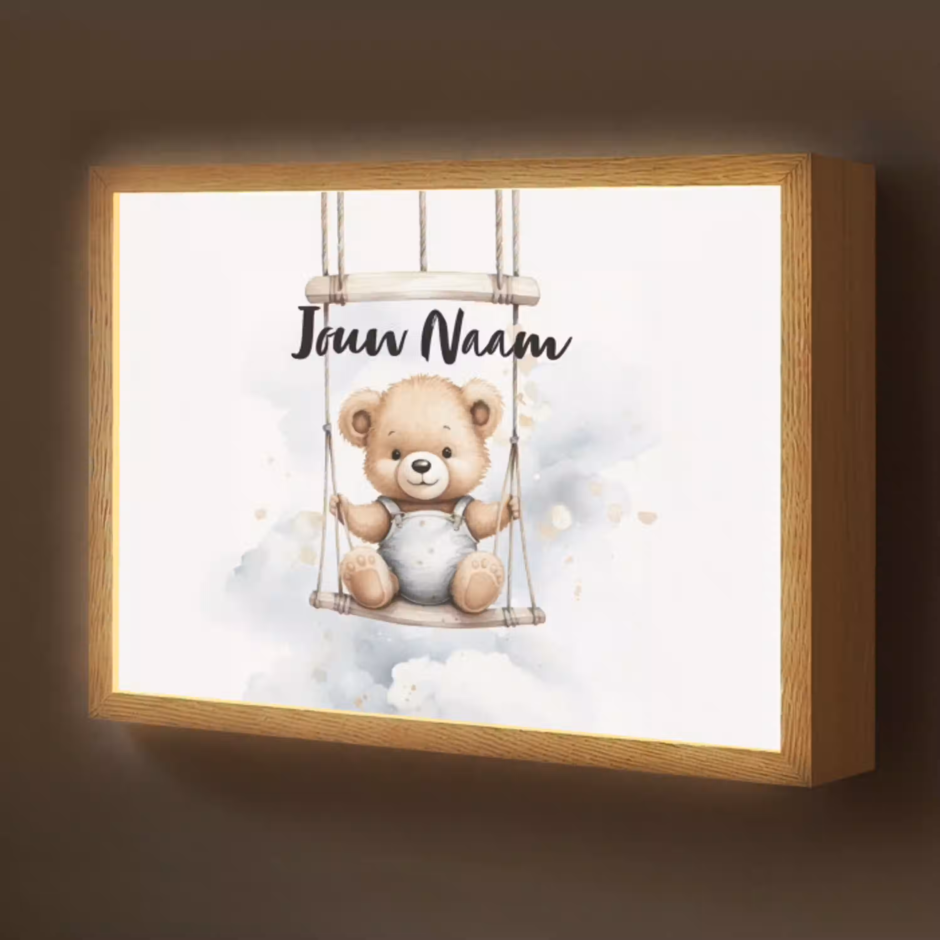 Beer - Baby - Dier - Kinderen Light Box met batterij (Wandlamp kind) middel -z3d_website