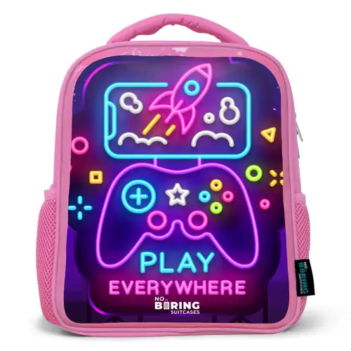 Neonillustratie met een controller Kinderrugzak - Roze middel -3d