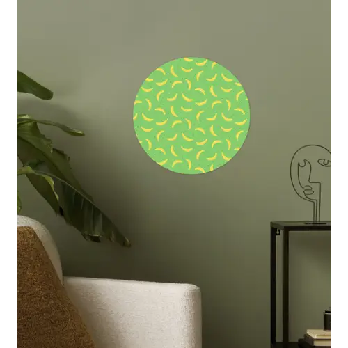 Groen - Geel - Bananen Wandcirkel behangsticker klein 186 -sfeer2