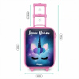 Eenhoorn - Sterren - Blauw Kinderkoffer - Roze klein -productfoto_formaten