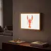 Kreeft - Waterverf - Aquarel - Oranje Light Box met batterij (Wandlamp) middel -sfeer1
