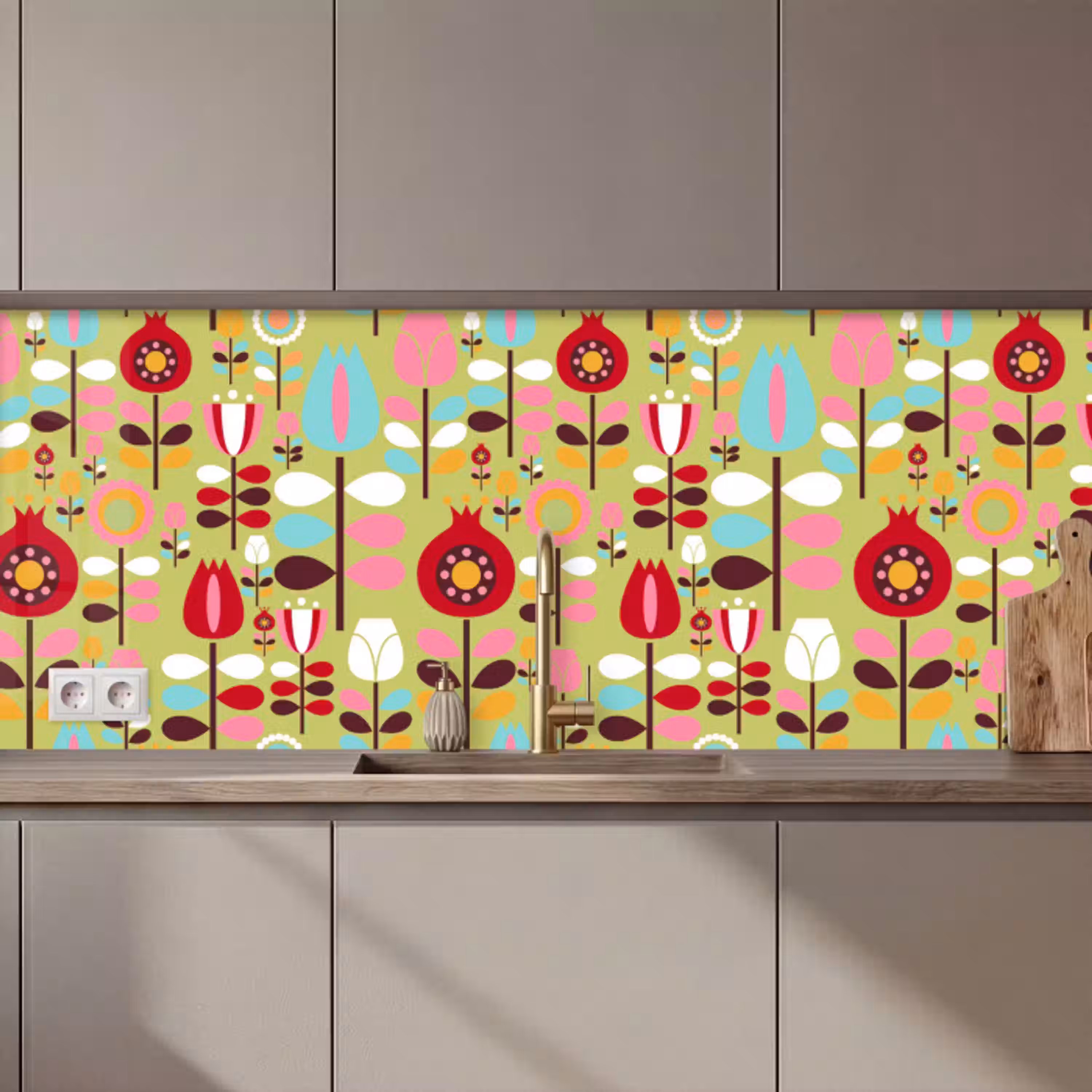 Patronen - Bloemen - Kleuren keuken achterwand 2 middel 871 zz_3dshopping