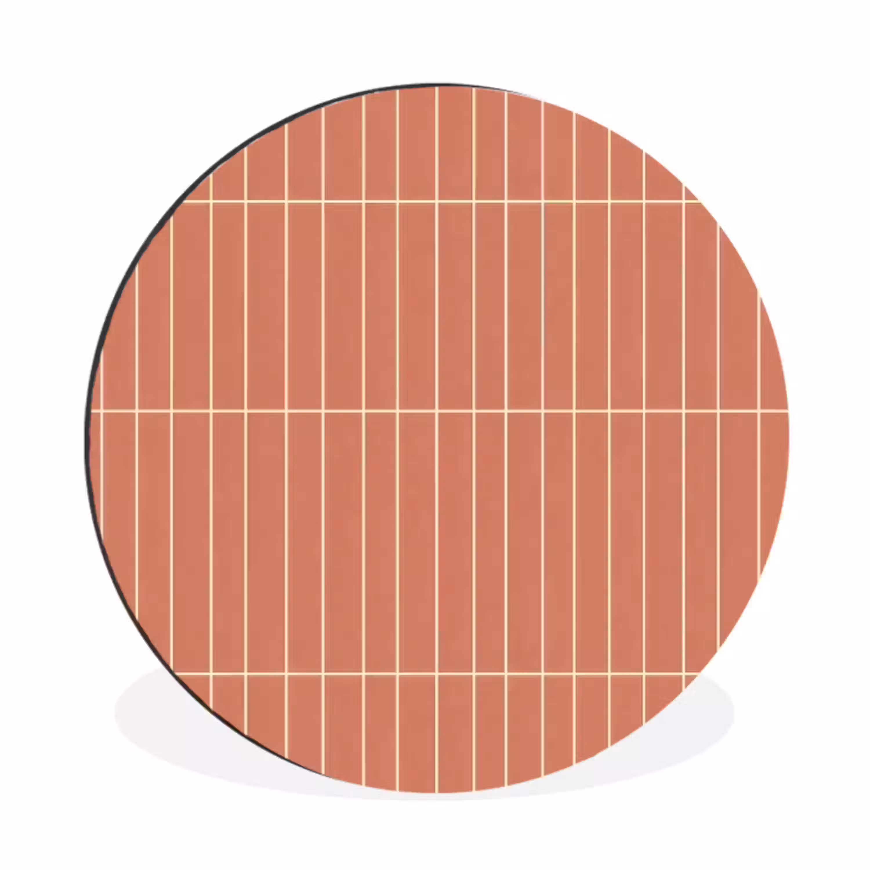 Patroon - Tegels - Terracotta Wandcirkel aluminium klein 190 -3d