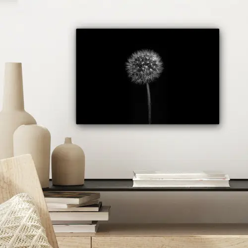 Paardenbloem - Zwart - Bloemen - Botanisch canvas 2cm klein -sfeer6
