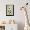 Paradijsvogelbloemen - Blauwgroene bladeren - Beige fotolijst zwart zonder passe partout klein -usfeer4_kinderkamer