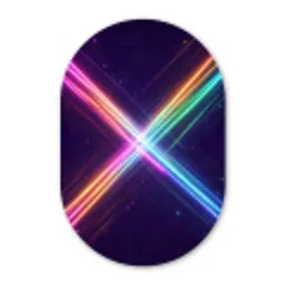 Kruisen - Lasterstralen - Neon Wandcirkel Ovaal Aluminium middel -3d