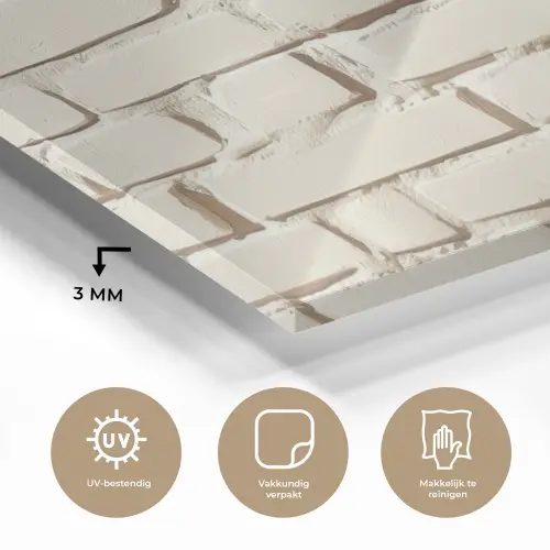 Bakstenen - Muur - Licht - Wit plexiglas 5mm klein -sfeer2