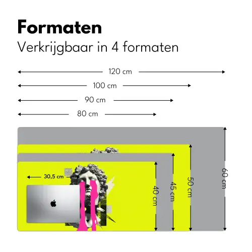 Buste - Verf - Geel Muismat XXL klein -sfeer5