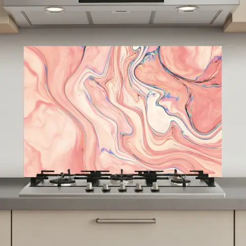 Marmer - Pastel - Roze - Blauw - Marmerlook - Abstract keuken achterwand spatscherm klein -3d_website
