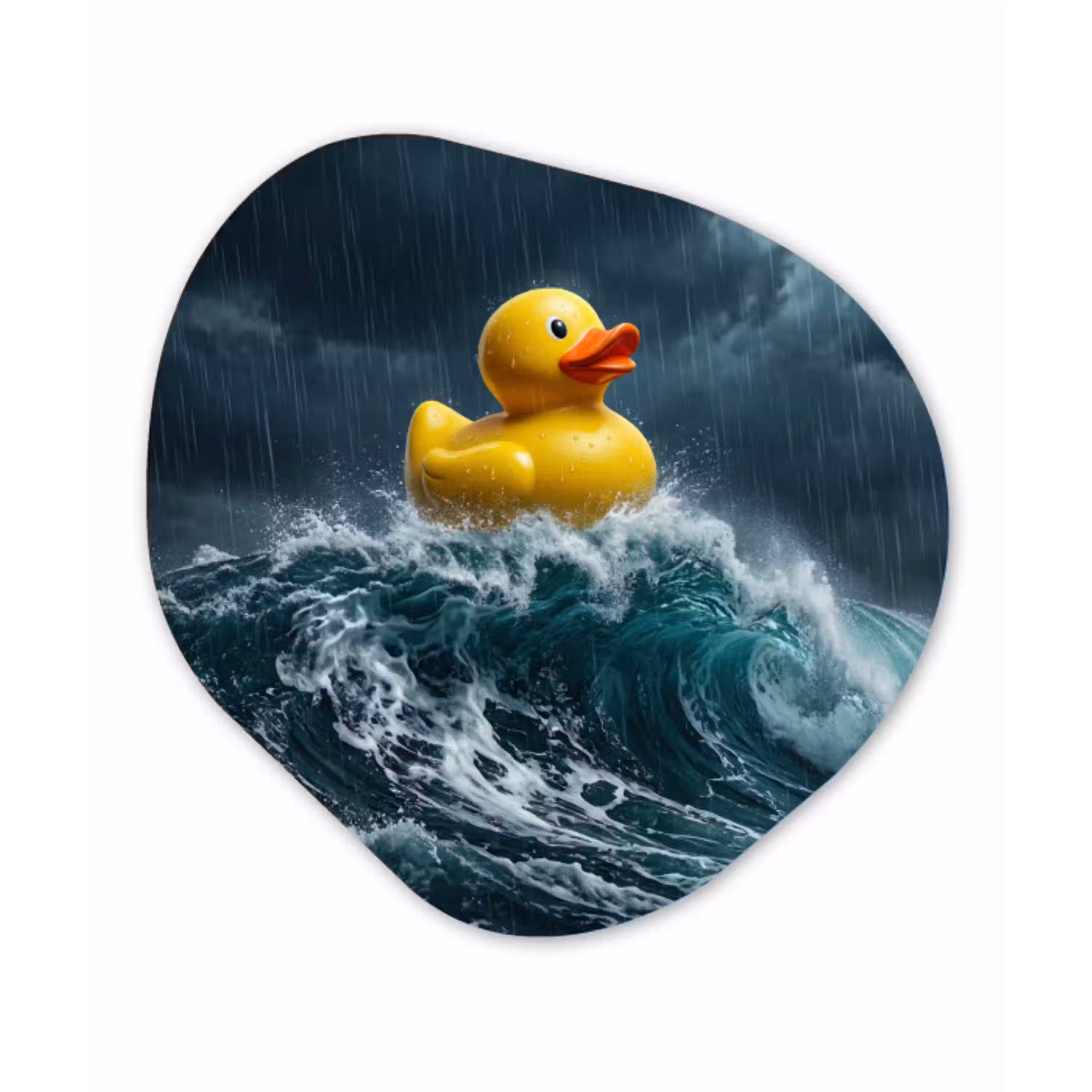 Storm - Badeend - Golven Wandcirkel Organisch Forex 3mm klein -3d