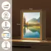 Meer - Bos - Bergen - Natuur - Zon - Landschap Light Box met kabel (Tafellamp) klein -USP_NL