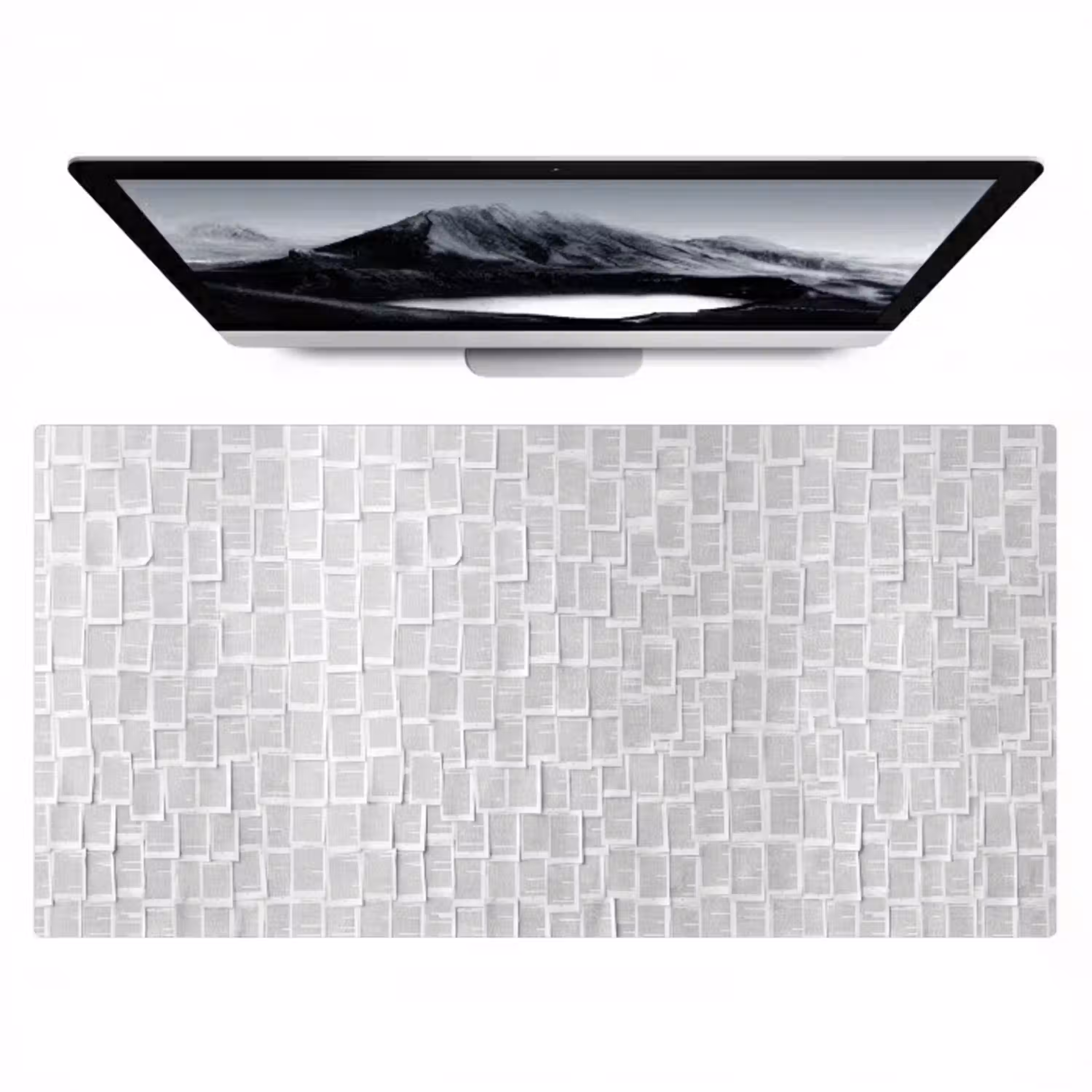 Papier - Overlappend - Textuur - Modern - Wit Muismat XXL klein -zzz3d