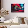 Boombox - Rood - Graffiti - Neon Wandkleed katoen klein -sfeer1
