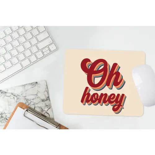 Oh honey - Rood - Schaduw muismat rubber klein -witbureau