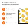 Citroenen - Wit - Bloemen - Patroon Inductie beschermer vinyl 3mm klein 276 -zzzzzzz-td-ups