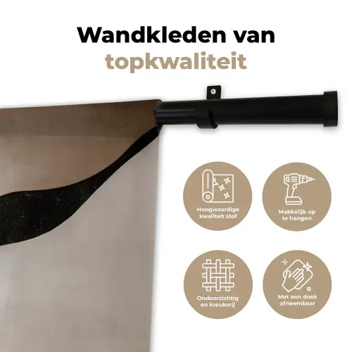 Contourlijnen - Abstracte landschap Wandkleed katoen klein -sfeer2