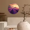 Lavendelveld - Quote - Zonsondergang Wandcirkel plexiglas klein -sfeer1