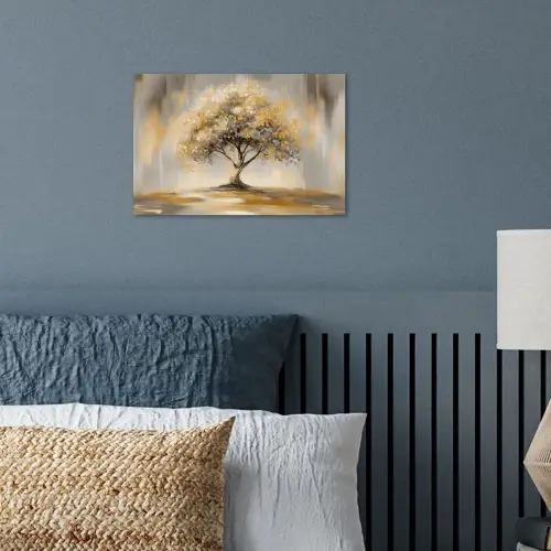 Schilderij - Boom - Abstract - Bladeren poster papier klein -sfeer2