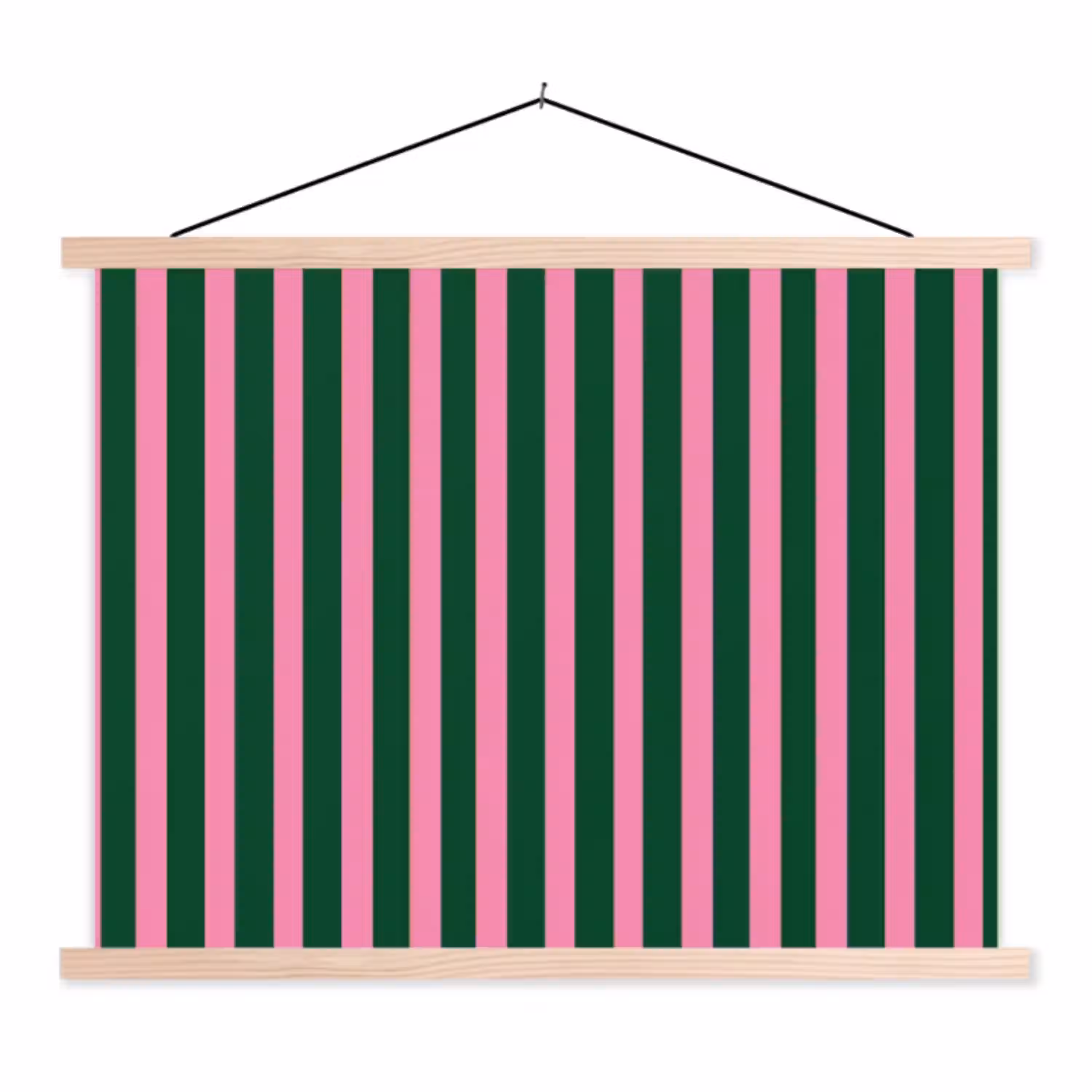 Verticale strepen - Groen - Roze textielposter latten blank klein 122 -3d
