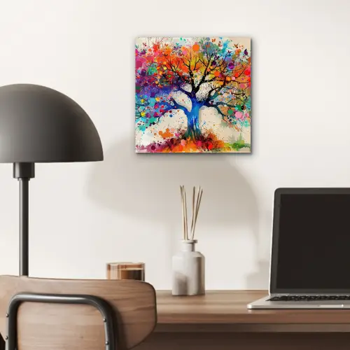Levensboom - Natuur - Kleurrijk - Boom aluminium wit klein -sfeer5