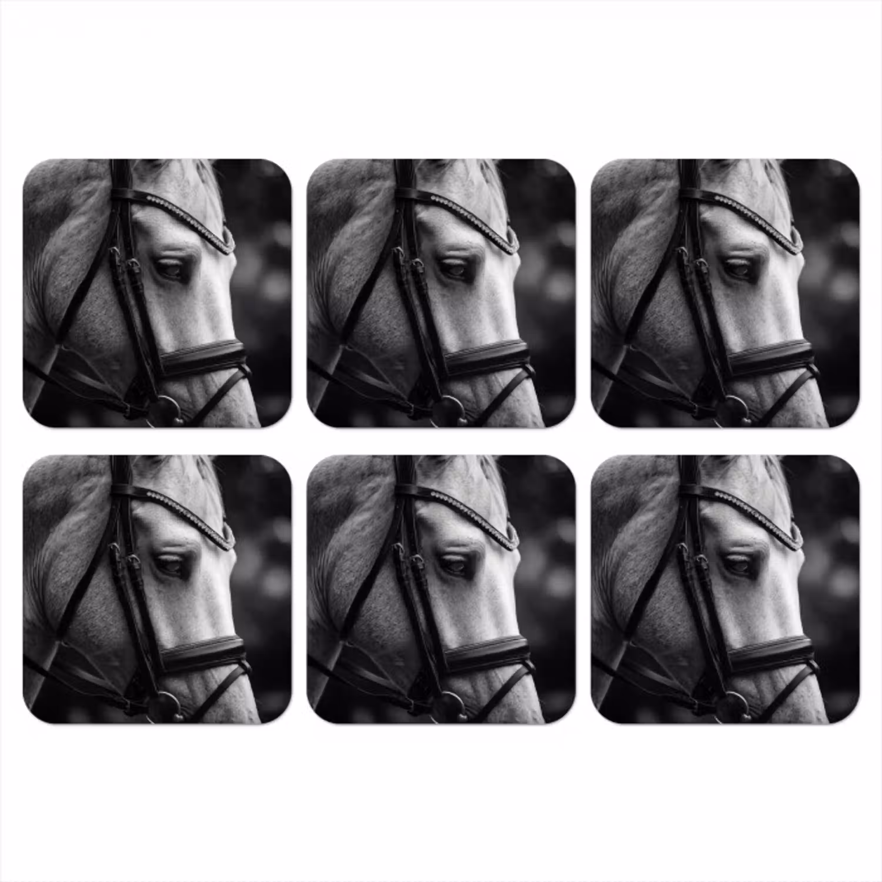 Paard - Schimmel - Portret onderzetter kurk middel -3d