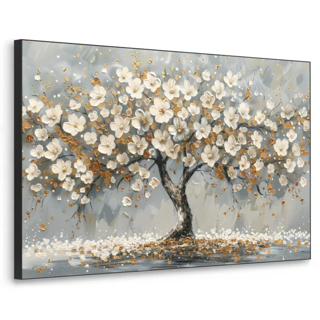 Art frame - Boom - Goud - Bloemen - Abstract - Kunst