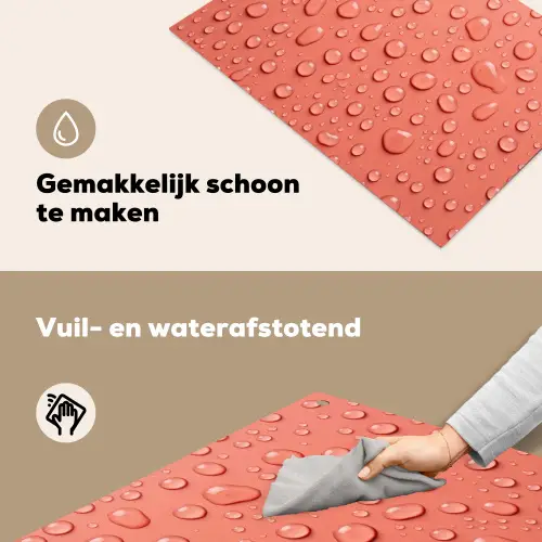 Water - Druppels - Roze Inductie beschemer met haakjes klein -ky-schoon-nl