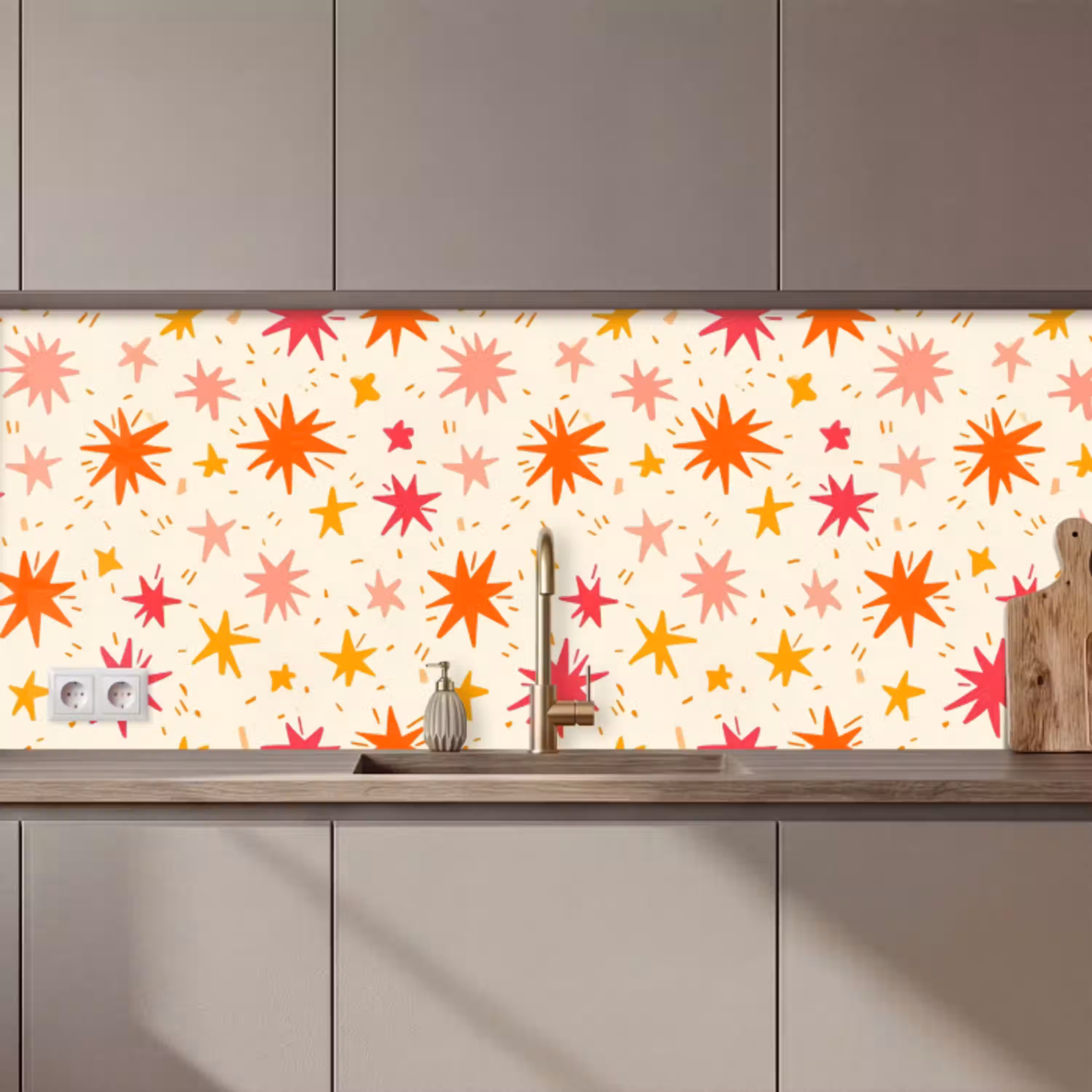 Sterren - Speels - Kleurrijk keuken achterwand 2 middel 871 zz_3dshopping