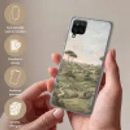 Landschap - Heuvels - Zandpad - Groen Telefoonhoesje Samsung Galaxy A12 klein -sfeer3_NL