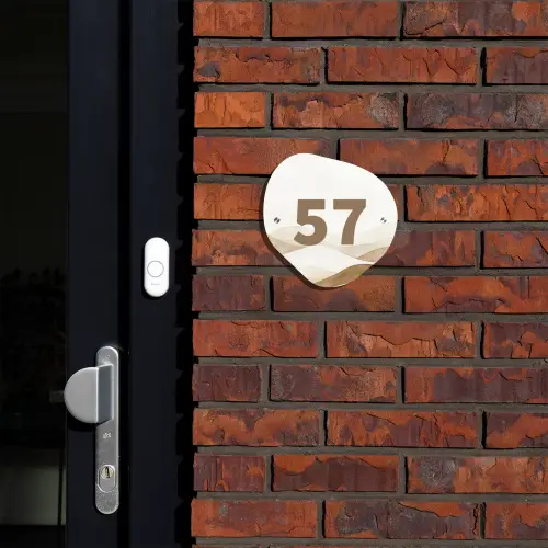 Beige landschap - Traditioneel Naambord Organisch middel -sfeer1