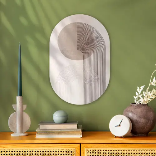 Minimalistisch - Cirkel - Lichtgrijs Wandcirkel Ovaal Forex klein -sfeer2