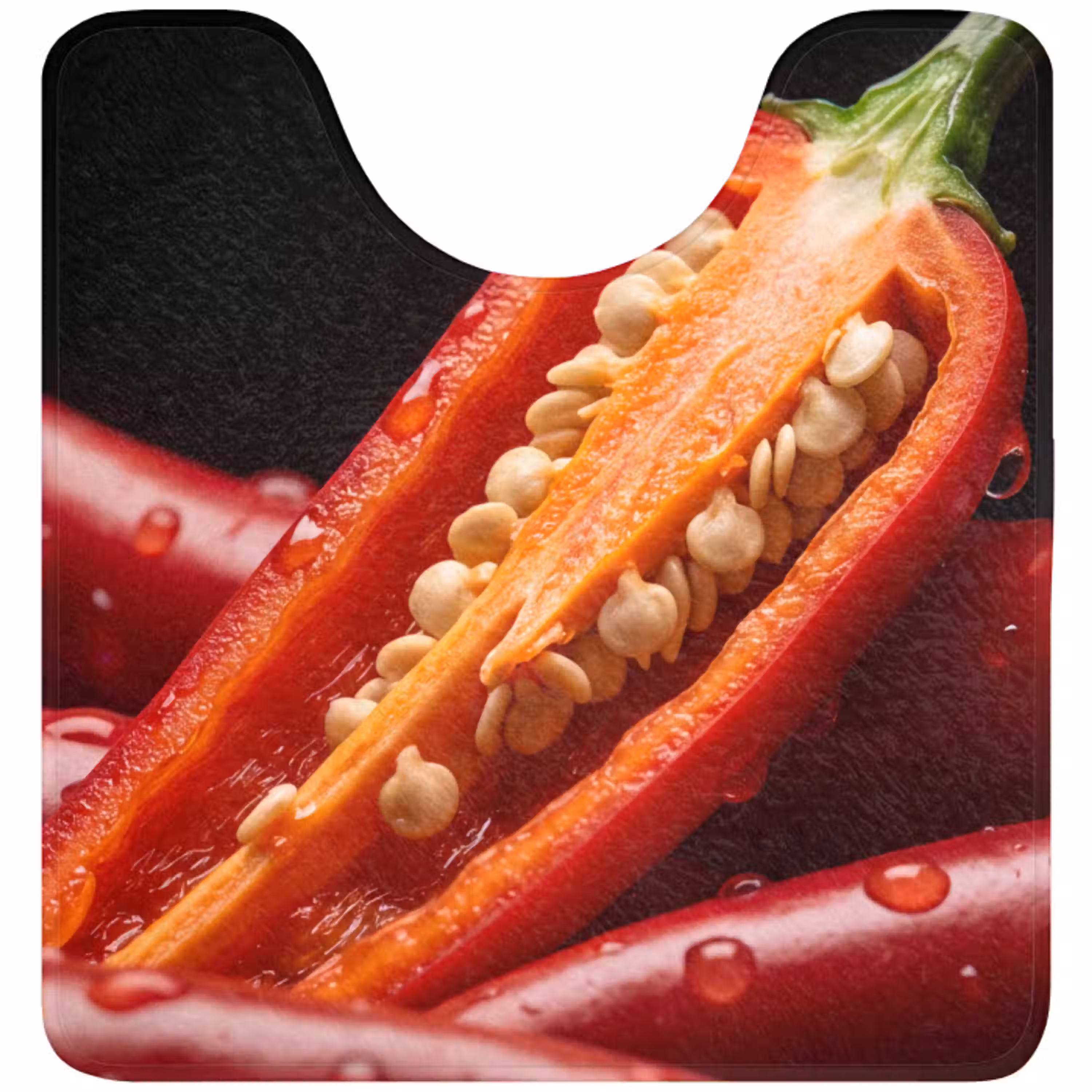 Chilipeper - Rood - Eten WCmat U-uitsnede middel -3d