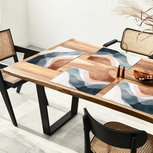 Abstract - Golven - Blauw Placemat vinyl groot -zzsfeer4_Kitchenyeah-website