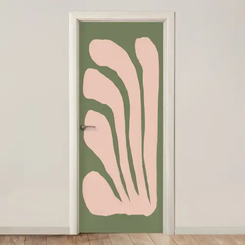 Abstract - Natuur - Pastel - Roze deurposter klein -3d_beige