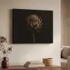 Donkerbruin - Bloem - Textuur - Artisjok Textielframe - compleet frame klein -sfeer3