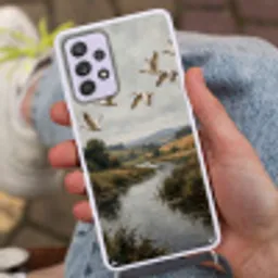 Eenden - Rivier - Landschap - Vlucht - Nostalgisch Hoesje Samsung Galaxy A52 5G met koord klein -sfeer3