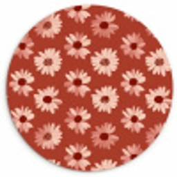 Madelief - Retro - Terracotta Wandcirkel kunststof plaat 5mm dik klein 188 -3d