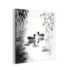 Eenden - Waterlelies - Riet - Zwart aluminium wit klein -3d