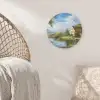 Zwaan - Bomen - Rust Akoestische PET Vilt - Rond klein -sfeer4