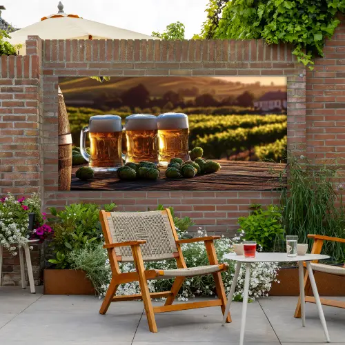 Bier - Hop - Landschap Tuinposter op houten frame 2 cm dik xxl -sfeer3
