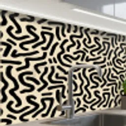 Abstract - Lijnen - Zwart keuken achterwand 2 middel 865 -zzzz3d_schuin
