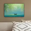 Bootje - Water - Bladeren - Bloesems canvas 2cm klein -sfeer3