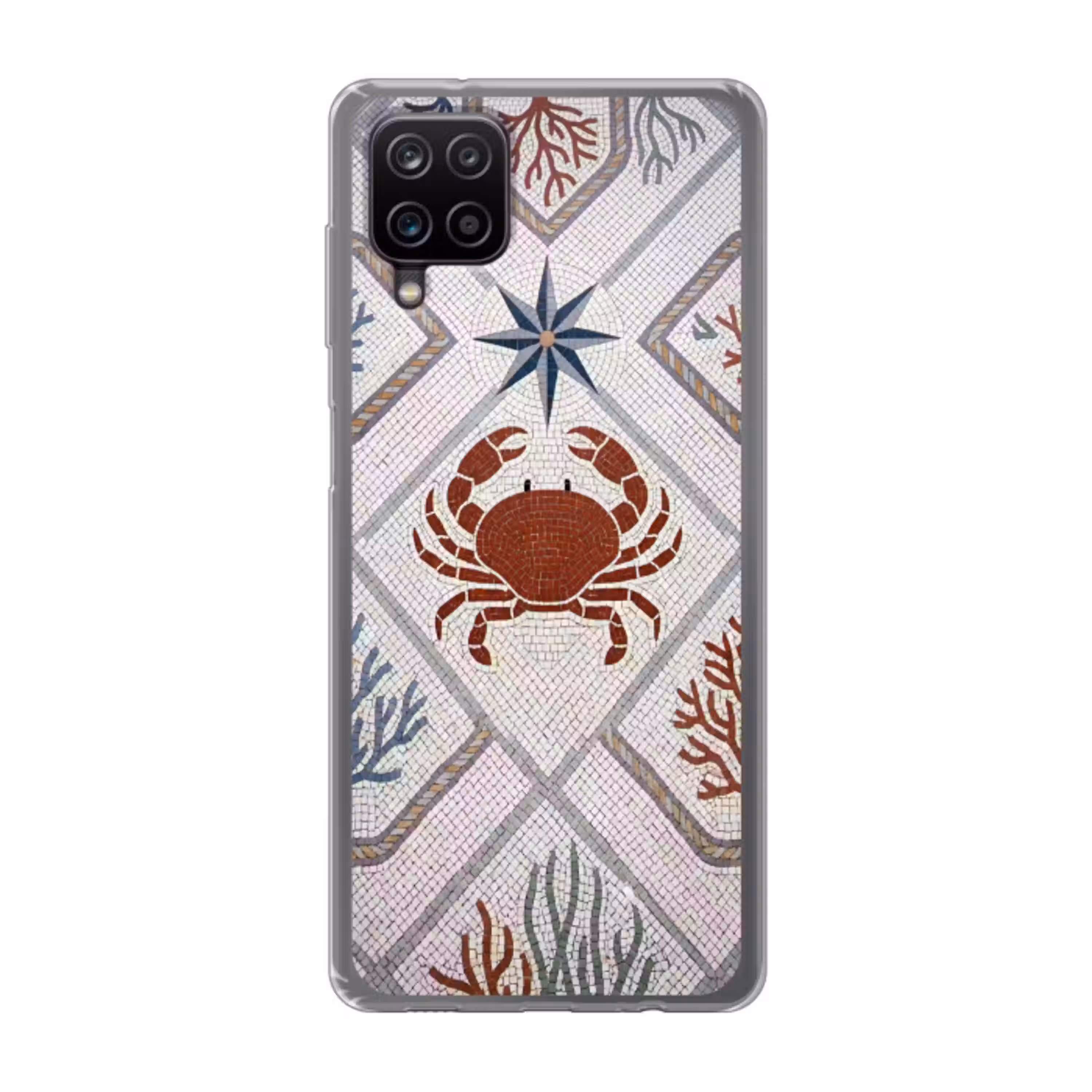 Dier - Mozaïek - Zee - Klassiek - Bruin Telefoonhoesje Samsung Galaxy A12 klein -3d
