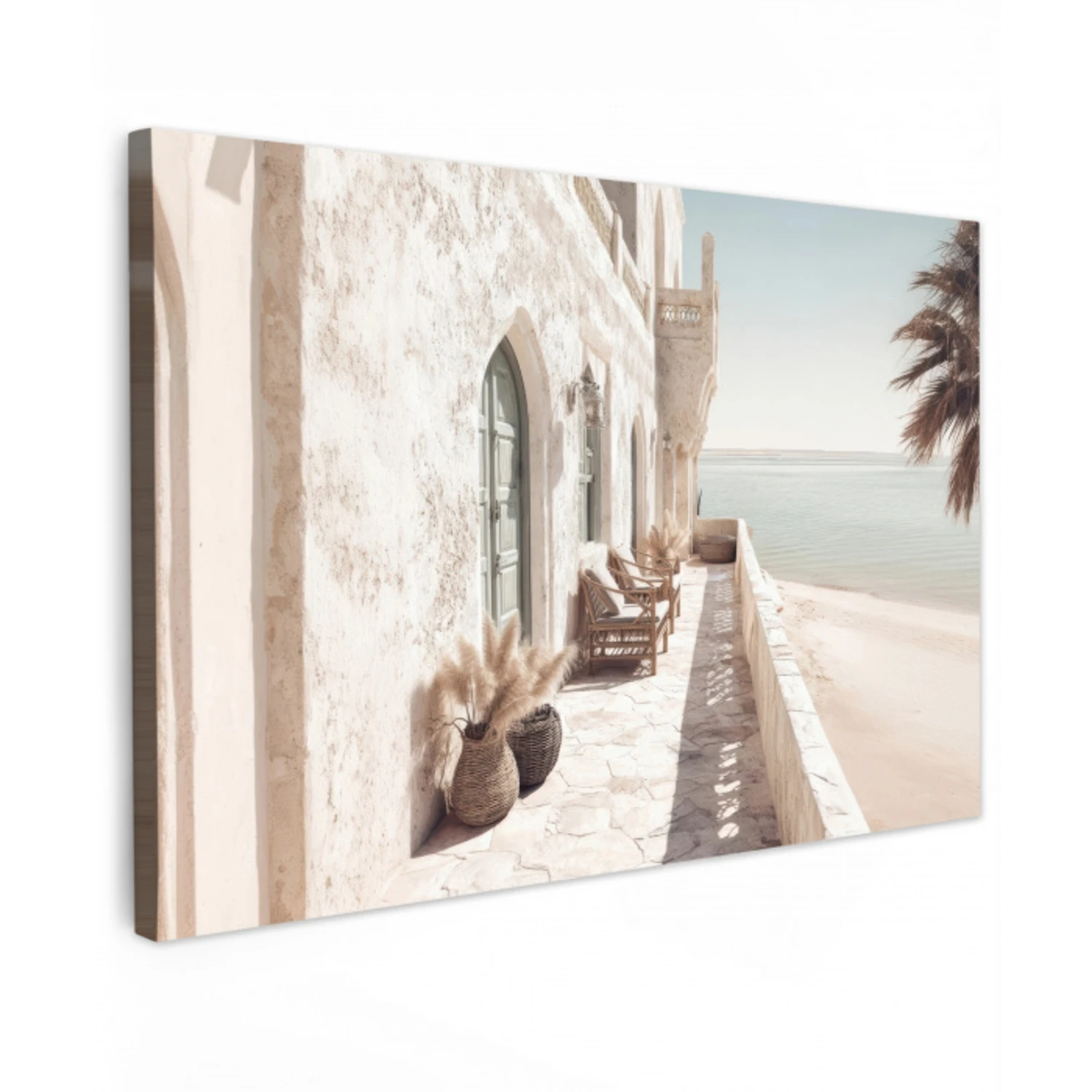 Terras - Stoelen - Strand - Beige canvas 2cm klein -z3d