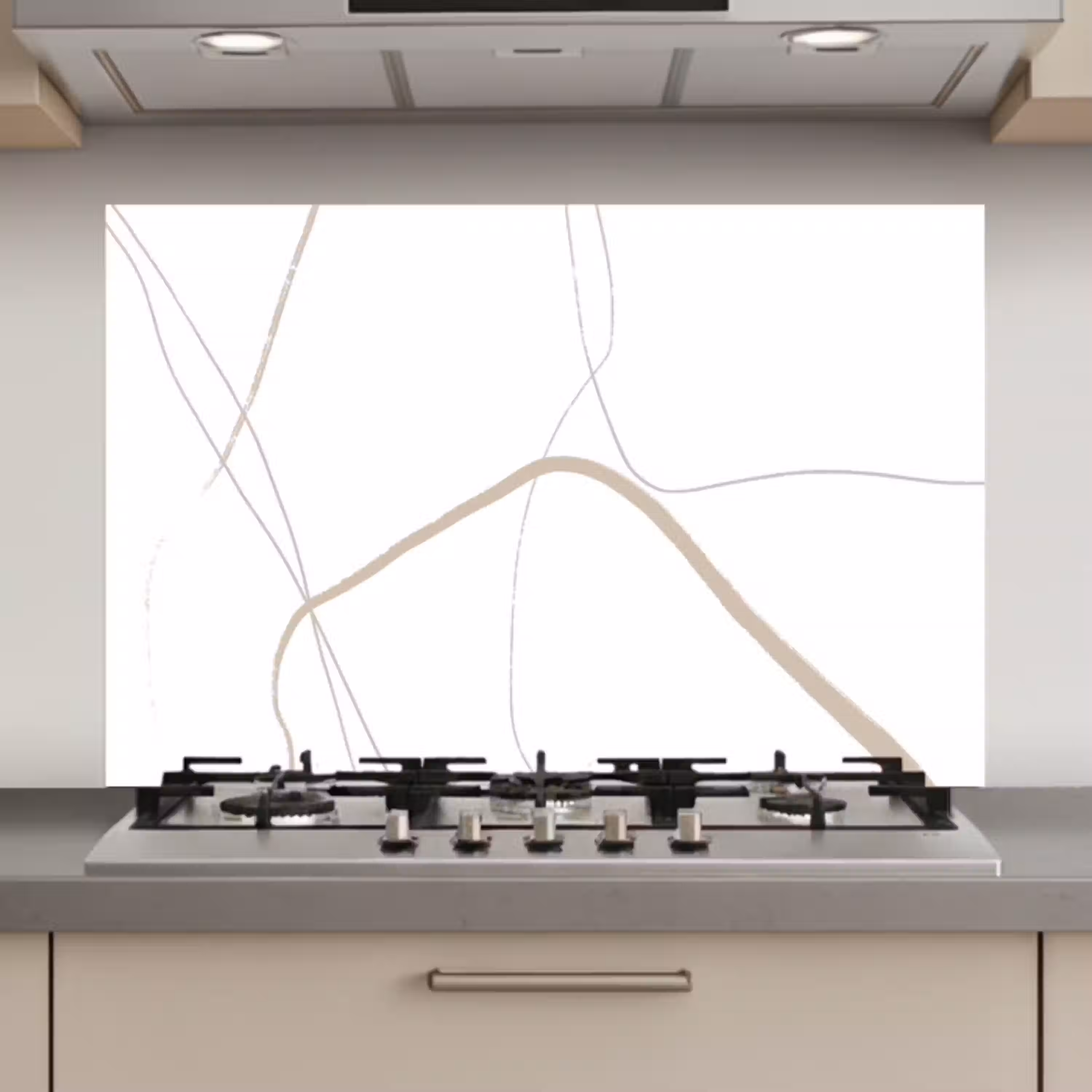 Abstract - Minimalisme - Line art keuken achterwand spatscherm klein -3d_website