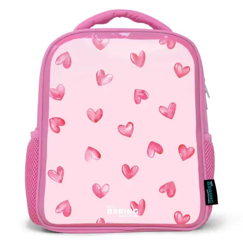 Roze hartjes Kinderrugzak - Roze middel -3d